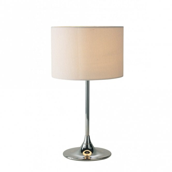 DELTA - Table Lamp Chrome Complete With Ivory Woven Shade