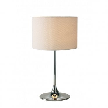 DELTA - Table Lamp Chrome Complete With Ivory Woven Shade