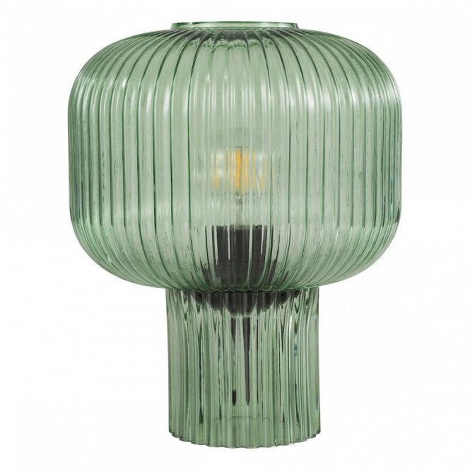 Demarius Table Lamp - Green Ribbed Glass