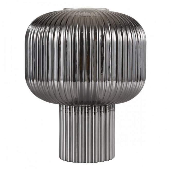 Demarius Table Lamp - Smoked Ribbed Glass