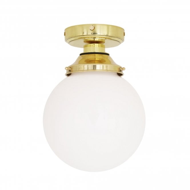 DENIZ Ceiling Industrial Bathroom Ceiling Light Polished Brass IP44
