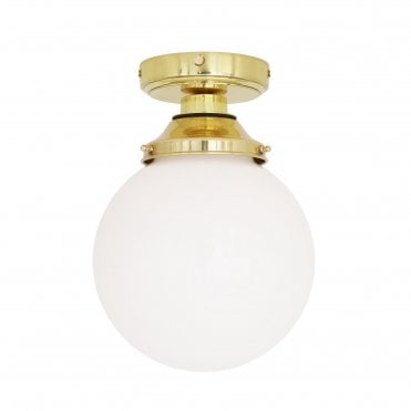 DENIZ Ceiling Industrial Bathroom Ceiling Light Polished Brass IP44