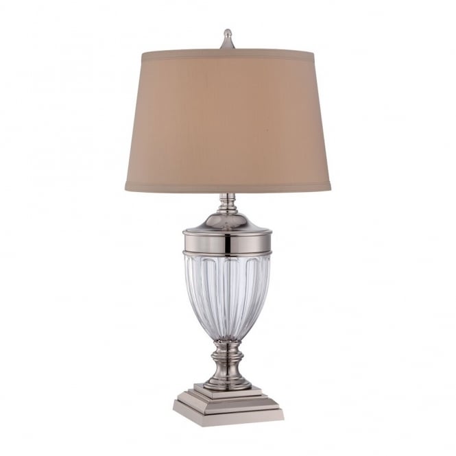 DENNISON - Table Lamp in Chrome, Cream/Ivory