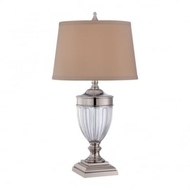 DENNISON - Table Lamp in Chrome, Cream/Ivory