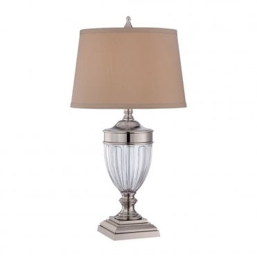 DENNISON - Table Lamp in Chrome, Cream/Ivory