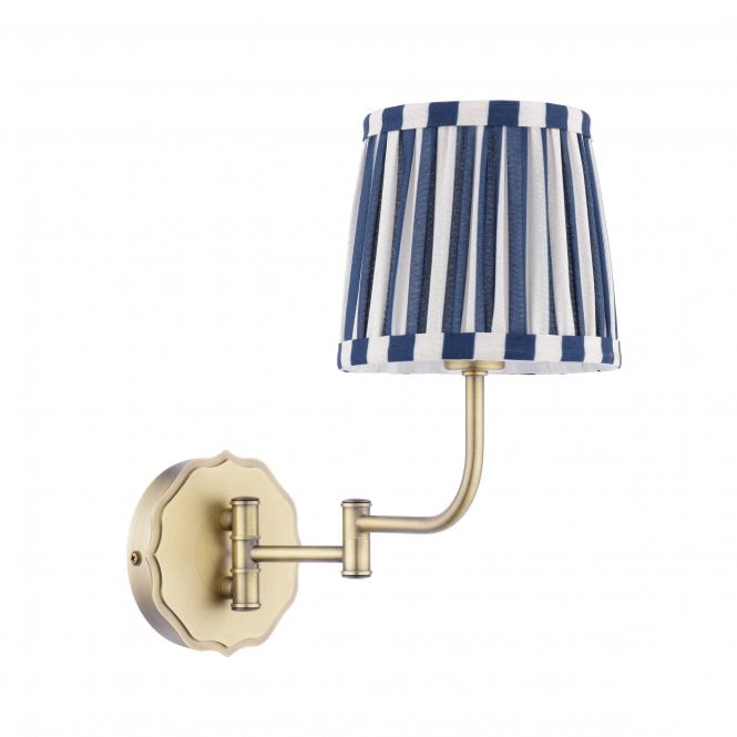 Denwick Wall Light Matt Antique Brass with Striped Shade