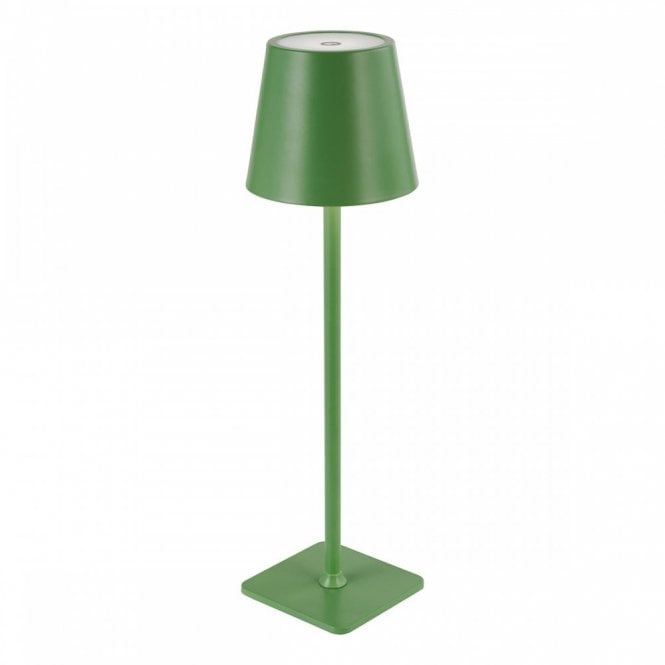 Derrick Rechargeable Outdoor Table Lamp In Satin Green LED IP54