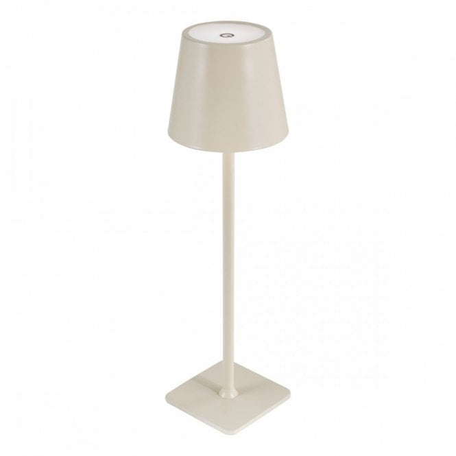 Derrick Rechargeable Outdoor Table Lamp In Satin Taupe LED IP54