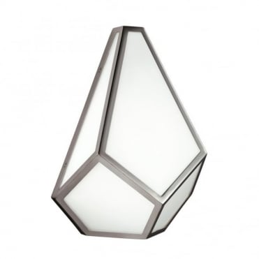 Geometric Design Wall Light in White Opal with Nickel Detailing