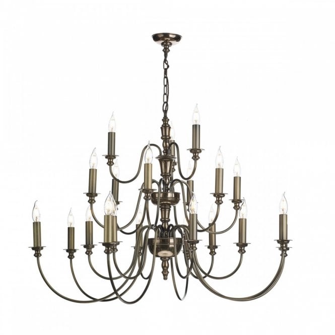 DICKENS 21 Light 3 Tier Candelabra Style Ceiling Pendant Bronze