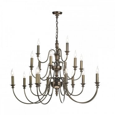 DICKENS 21 Light 3 Tier Candelabra Style Ceiling Pendant Bronze