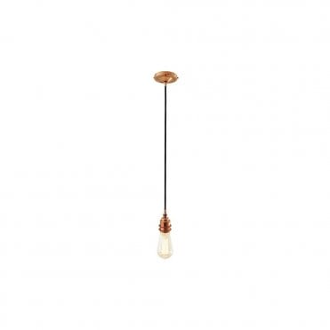 DILI - Round Braided Suspension Ceiling Pendant Light In Polished Copper