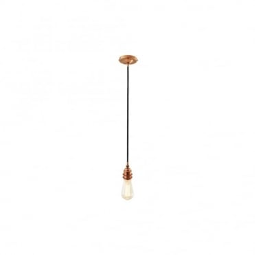 DILI - Round Braided Suspension Ceiling Pendant Light In Polished Copper