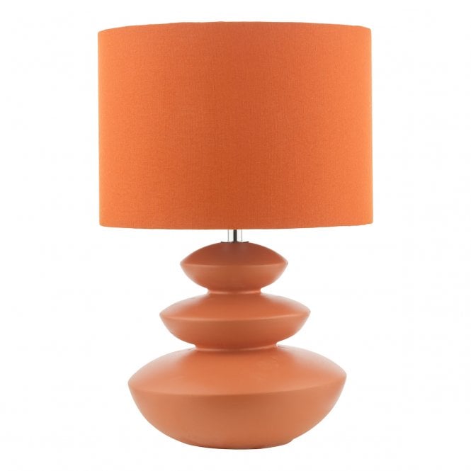 DISCUS Ceramic Table Lamp | Orange With Shade