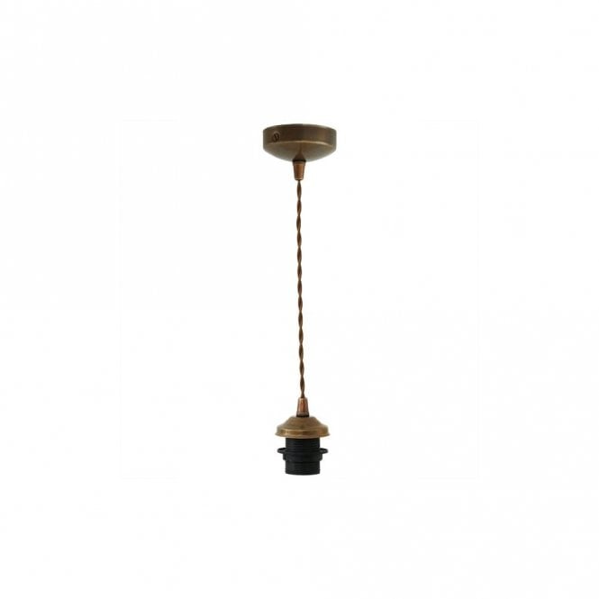 DOHA - Twisted Braided Suspension Ceiling Pendant Light In Antique Brass