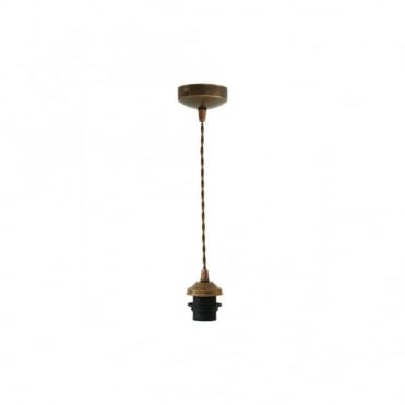 DOHA - Twisted Braided Suspension Ceiling Pendant Light In Antique Brass
