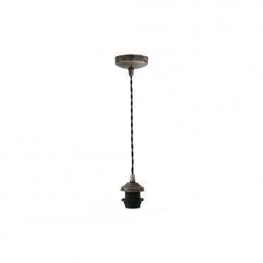 DOHA - Twisted Braided Suspension Ceiling Pendant Light In Antique Silver