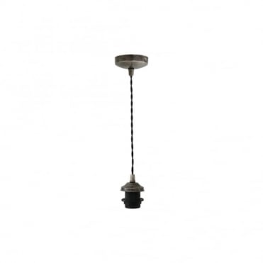 DOHA - Twisted Braided Suspension Ceiling Pendant Light In Antique Silver