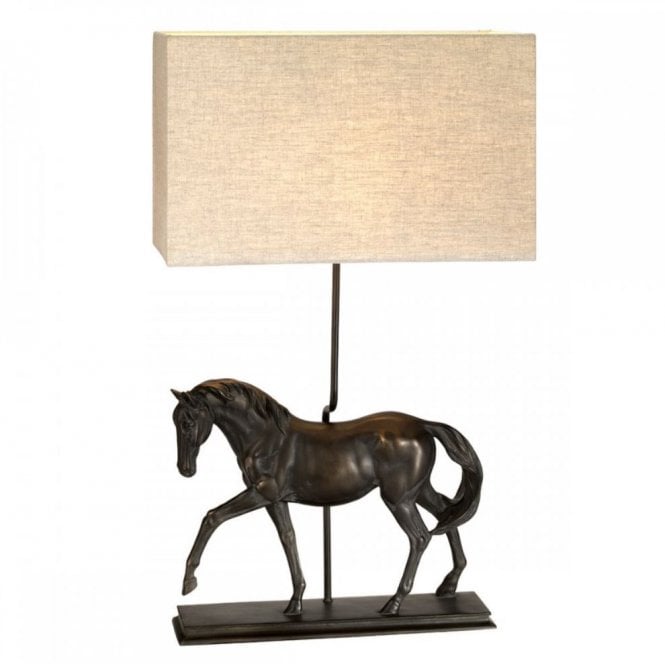 DORADO Table Lamp With Rectangle Shade - Horse