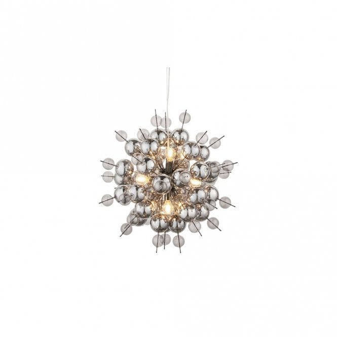 DORADUS Black Chrome Pendant With Tinted Mirror Glass Spheres