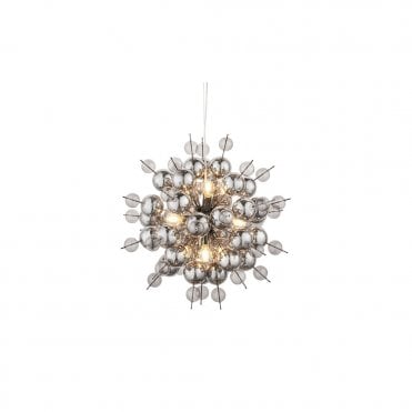 DORADUS Black Chrome Pendant With Tinted Mirror Glass Spheres