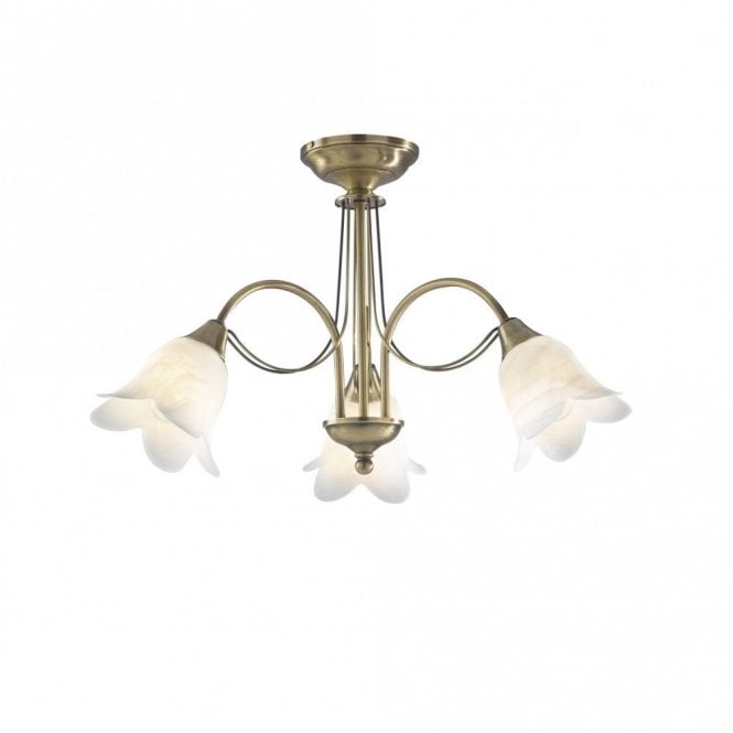 DOUBLET - Antique Brass 3 Light Ceiling Light