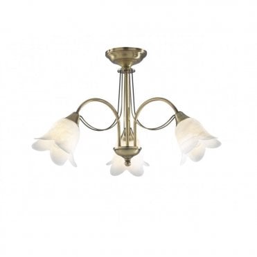 DOUBLET - Antique Brass 3 Light Ceiling Light
