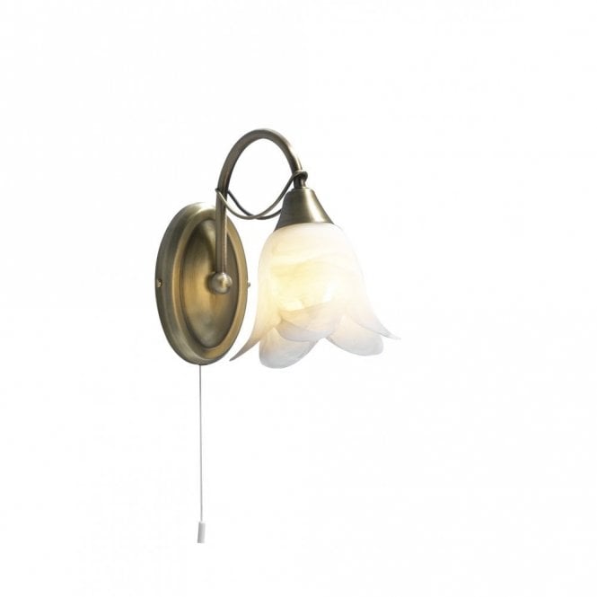 DOUBLET - Antique Brass Wall Light Switched