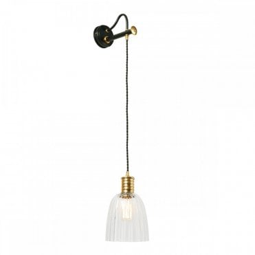 DOUILLE - Black/Polished Brass Wall Light