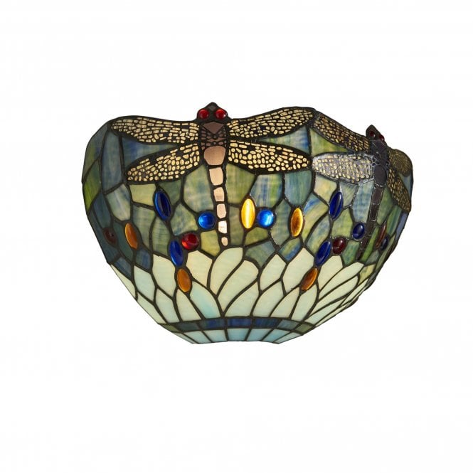 DRAGONFLY Blue Wall with Tiffany Glass