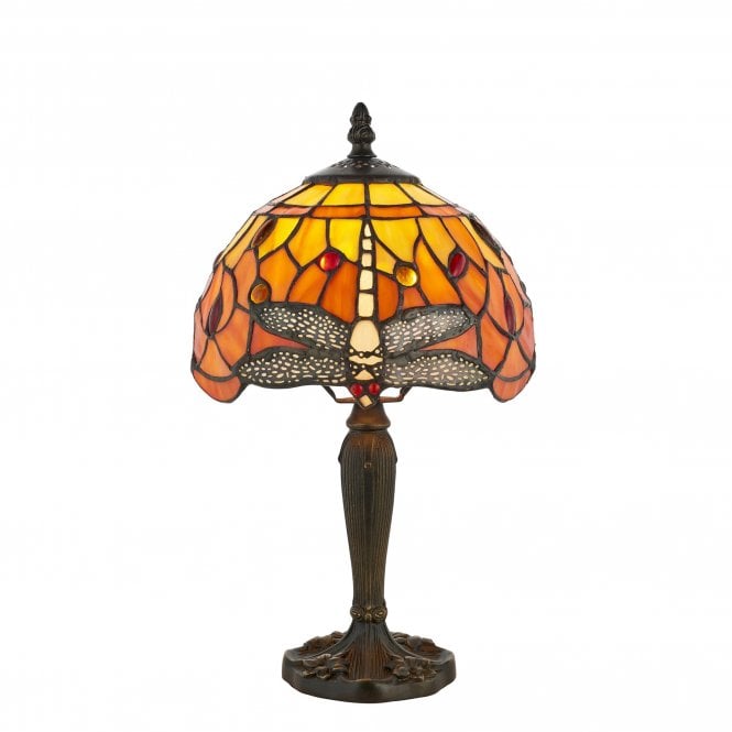DRAGONFLY Flame Intermediate Table with Tiffany Glass