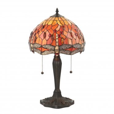 Flame Small Table with Tiffany Glass
