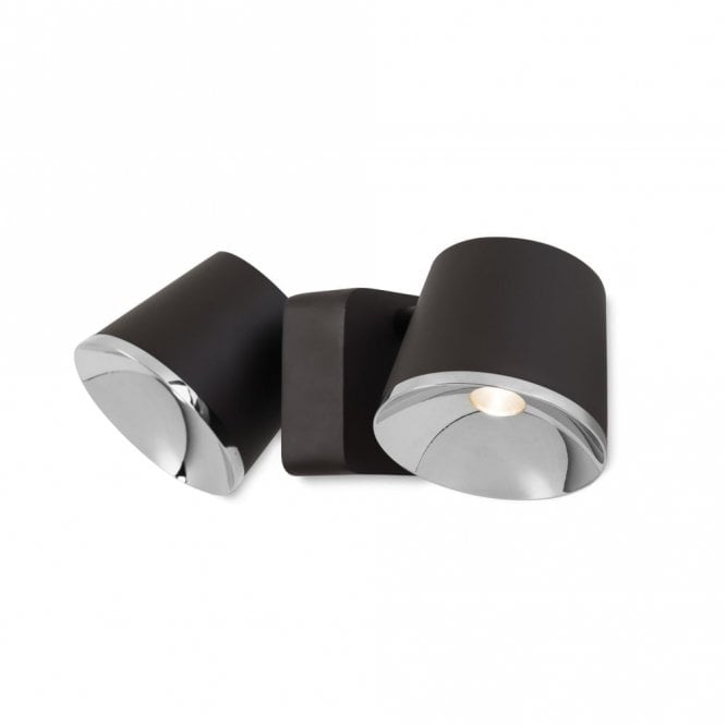 DRONE - 2 X LED Cree 14W Dark Brown Wall in Chrome, Brown