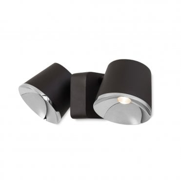 DRONE - 2 X LED Cree 14W Dark Brown Wall in Chrome, Brown