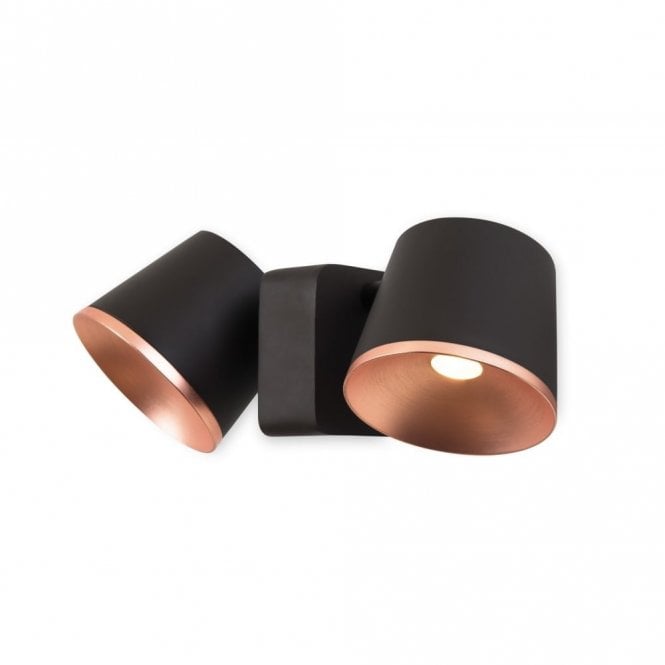 DRONE - 2 X LED Cree 14W Dark Brown Wall in Copper, Brown