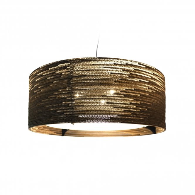 DRUM 92cm Diameter Drum Ceiling Pendant Natural Brown Recycled Cardboard