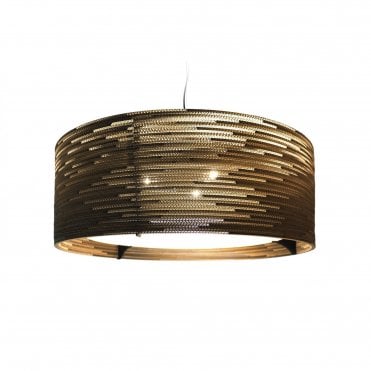 DRUM 92cm Diameter Drum Ceiling Pendant Natural Brown Recycled Cardboard