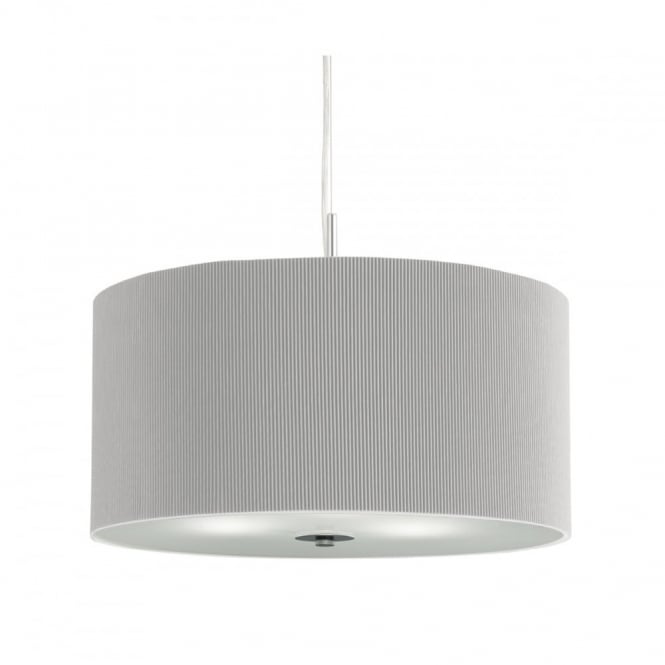 DRUM - Pleat Ceiling Pendant 3 Light Pleated Shade Ceiling Pendant Silver