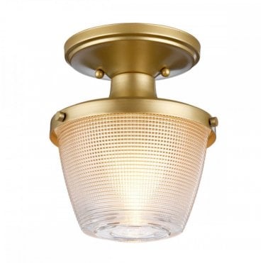 Semi-Flush Ceiling Light Mount in Painted Natural Brass