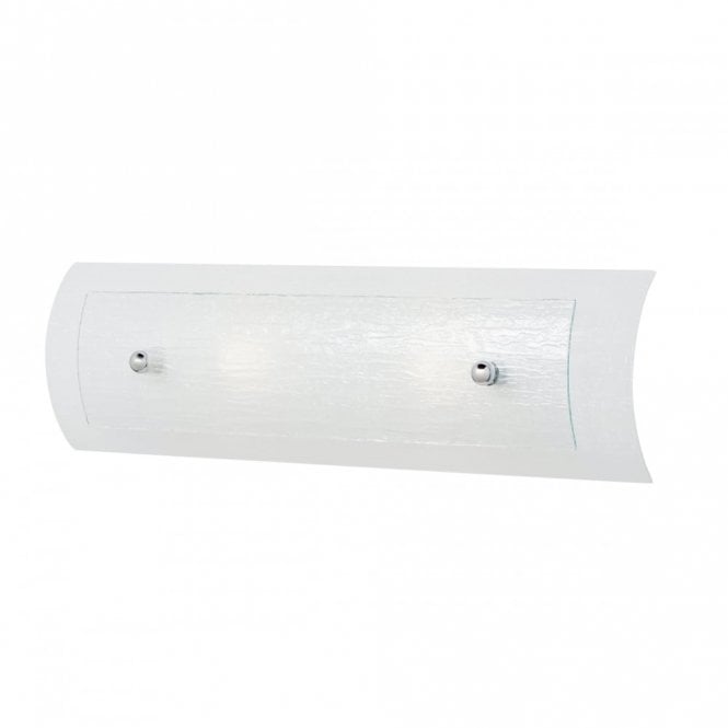 DUET LED 2 Light Linear Bathroom Wall Light Chrome Opal Rain Glass