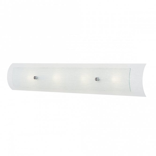 DUET LED 4 Light Linear Bathroom Wall Light Chrome Opal Rain Glass