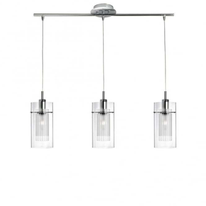 DUO - I Triple Ceiling Pendant With Double Glass Shades