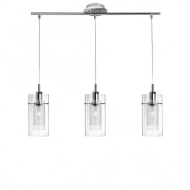 DUO - I Triple Ceiling Pendant With Double Glass Shades