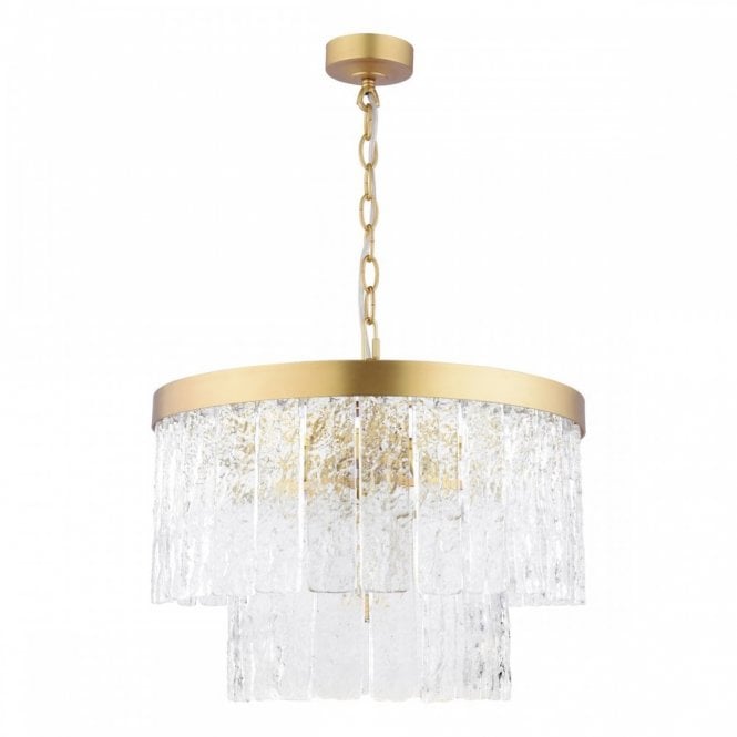 Durnsford 4 Light Pendant Matt Antique Brass and Glass