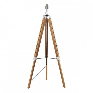 EASEL Height Adjustable Floor Lamp in wood in a Tripod Design