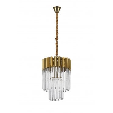Brass/Glass Ceiling Pendant Light