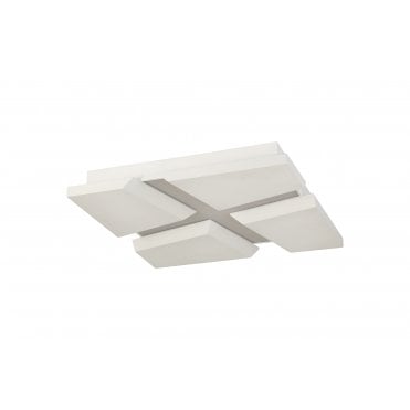 EDGY 50W LED Flush Square Ceiling Light Fitting Sand White