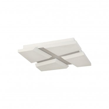 EDGY 50W LED Flush Square Ceiling Light Fitting Sand White