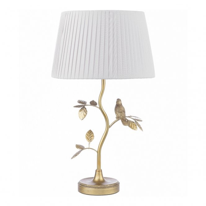 Egelton Table Lamp - Aged Brass with Taupe Pleated Shade