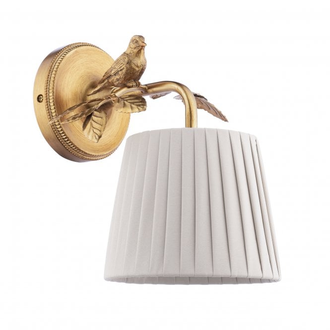 Egelton Wall Light - Aged Brass with Taupe Pleated Shade